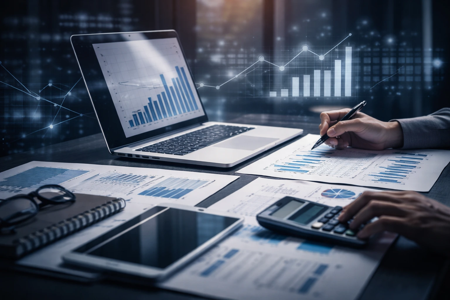 Equipo del estudio trabajando